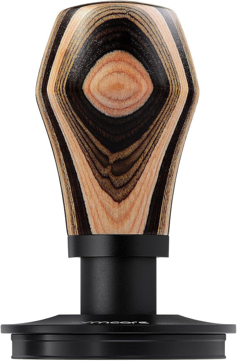 Normcore 58.5mm Espresso Coffee Tamper V4, Spring Loaded Tamper With Titanium PVD Coating Ripple Base, 15lb / 25lb / 30lbs Replacement Springs, Colorful Wood Handle - Image 2